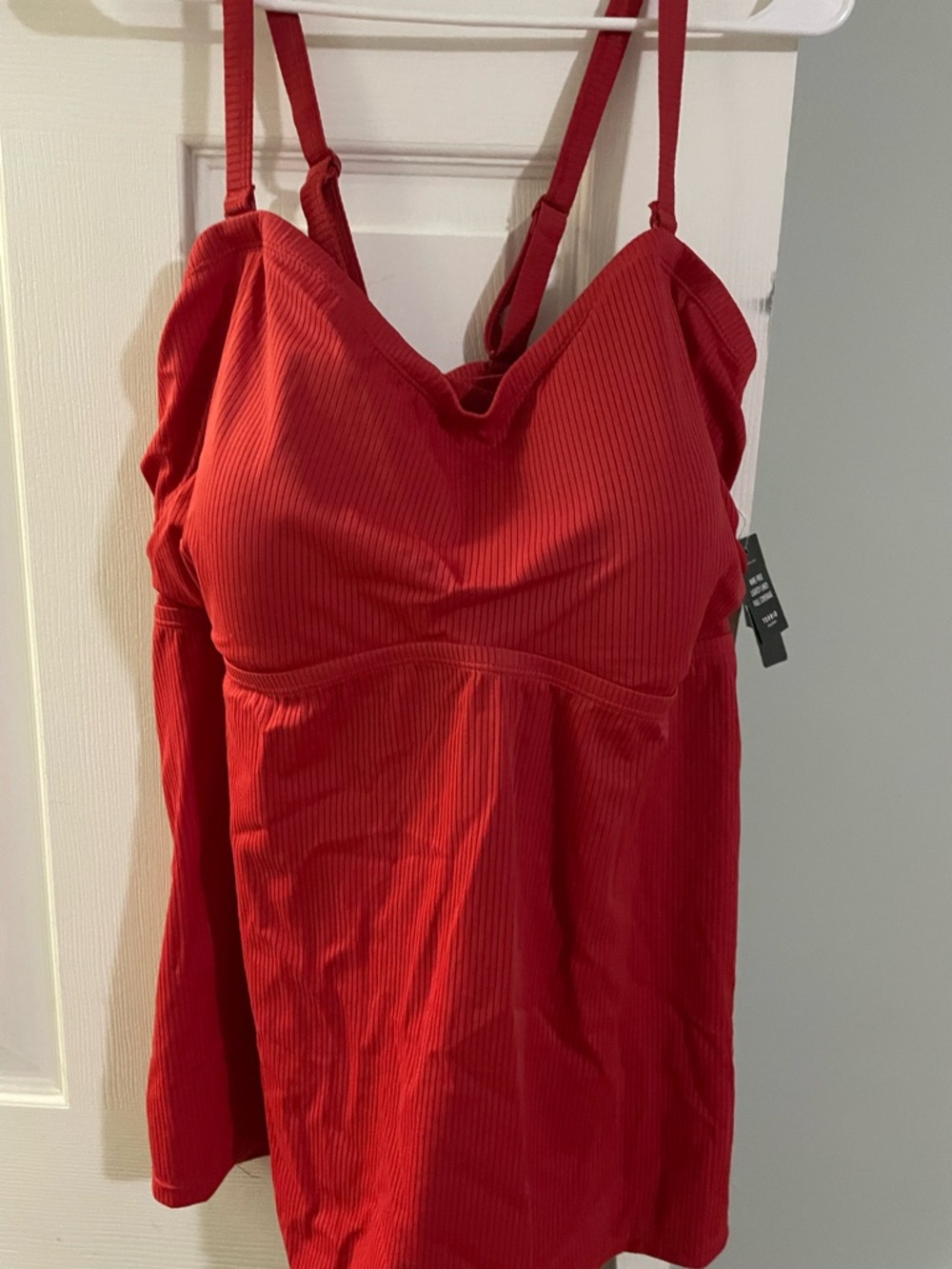 torrid Red Ribbed Tankini Top